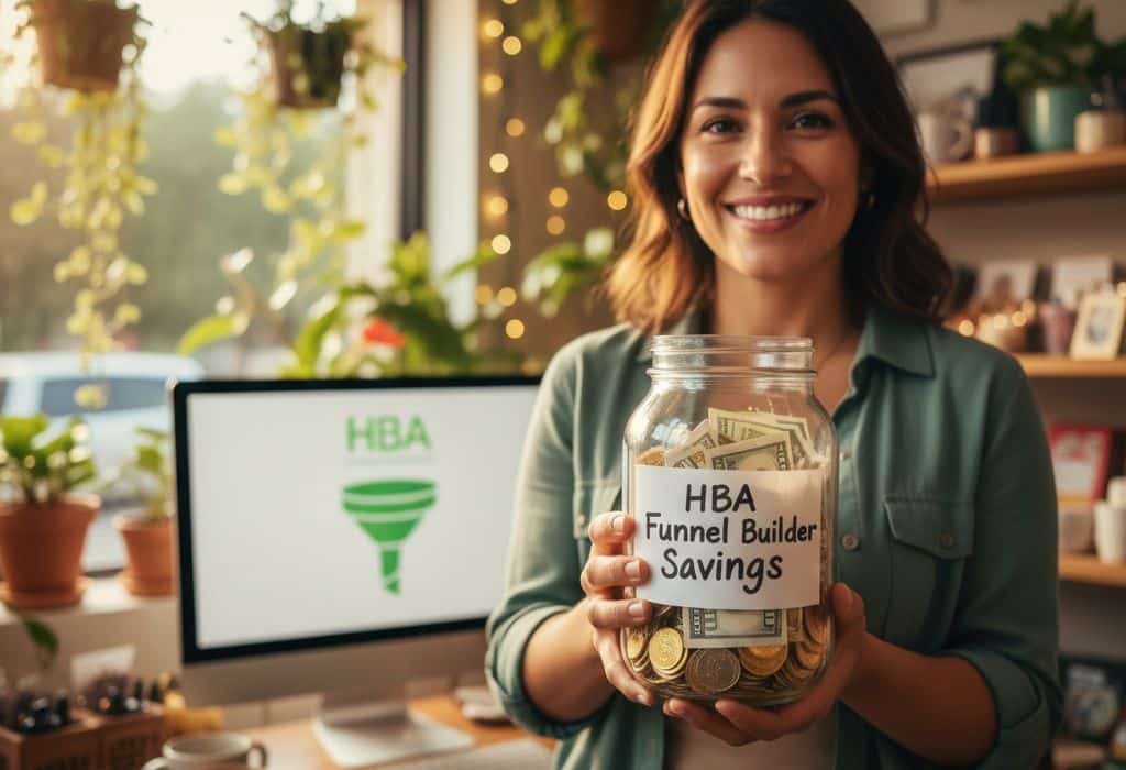 woman holding the money she saved by switching from kajabi to hba