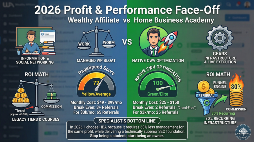 wealthy affiliate vs the home business academy profit and performance