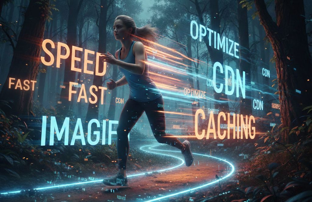 woman running fast increasing site speed