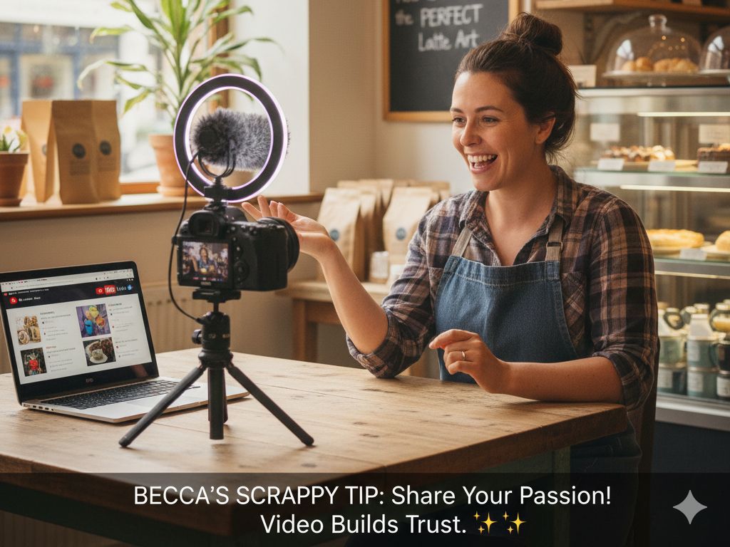 woman shooting a youtube video