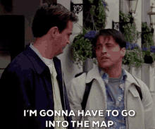 joey going into the map on Friends