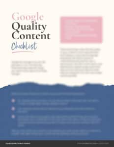 Google Quality Content Checklist